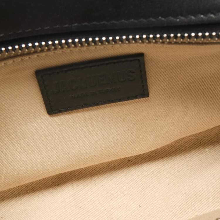Pre Owned Jacquemus Black Leather Horizontal Le Cuerda Messenger Bag