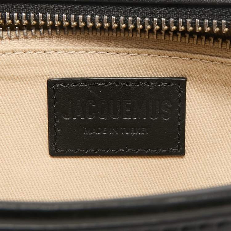 Pre Owned Jacquemus Black Leather Horizontal Le Cuerda Messenger Bag