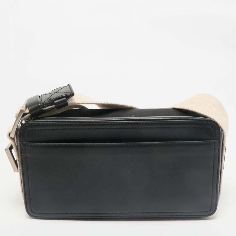 Pre Owned Jacquemus Black Leather Horizontal Le Cuerda Messenger Bag