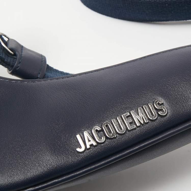 Pre Owned Jacquemus X Nike Navy Blue Leather The Swoosh Bag