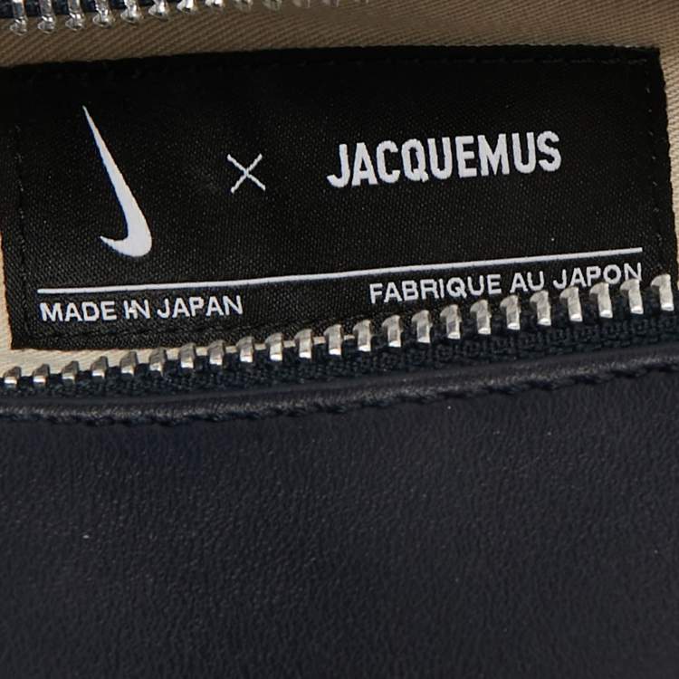 Pre Owned Jacquemus X Nike Navy Blue Leather The Swoosh Bag