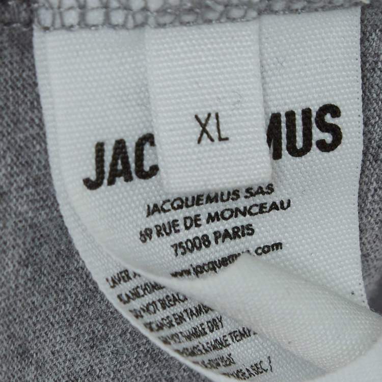 Pre Owned Jacquemus Grey Cotton Knit Crew Neck T-Shirt XL