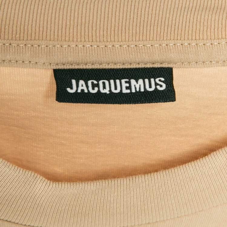 Pre Owned Jacquemus Beige Jersey Velcro Detail Le Yerù T-Shirt S