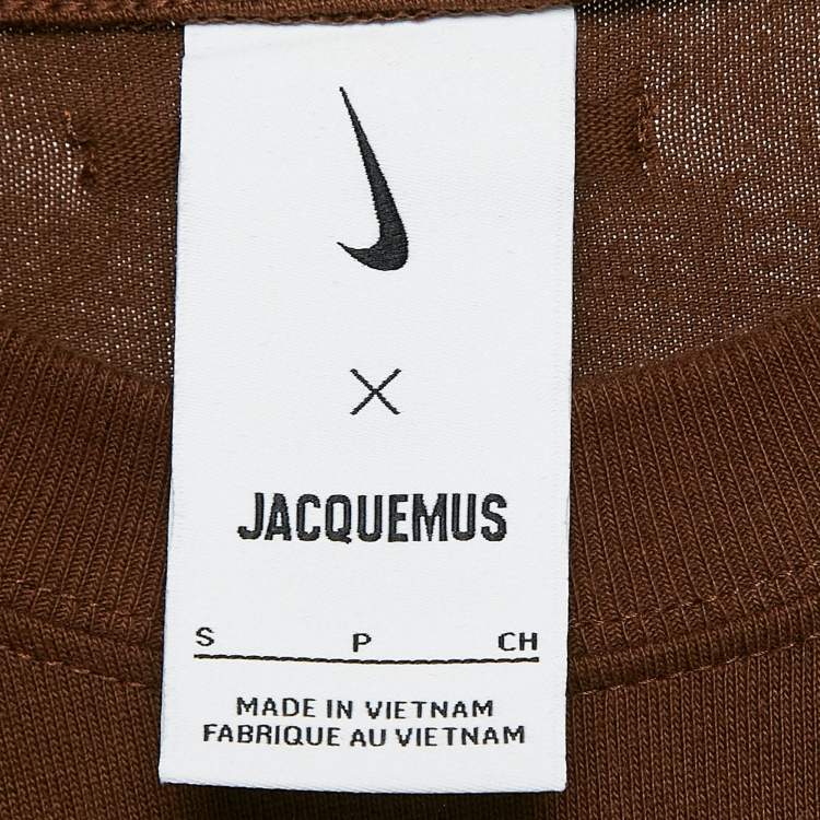 مملوكة مسبقًا Jacquemus X Nike Brown Cutout Le Swoosh T-Shirt S