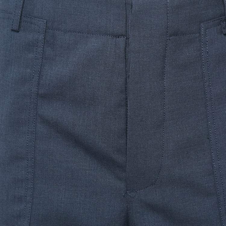 Pre Owned Jacquemus Navy Blue Wool Straight Leg Le Meunier Trousers M