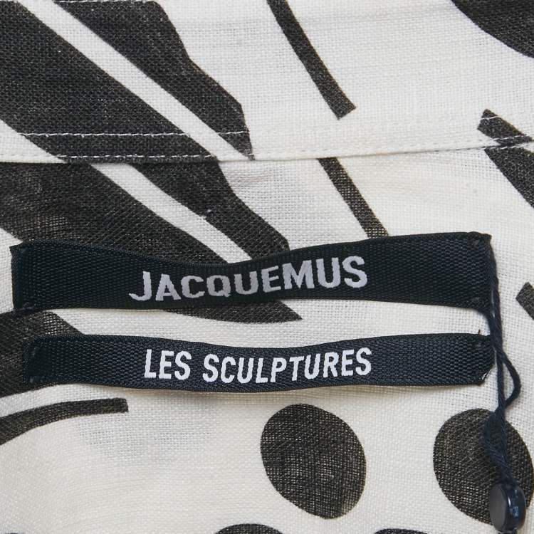 Pre Owned Jacquemus Black/White Floral Print Linen La Chemise Simon Shirt XS