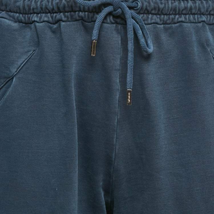مملوكة مسبقًا Jacquemus Navy Blue Logo Embroidered Cotton Knit Trackpants L