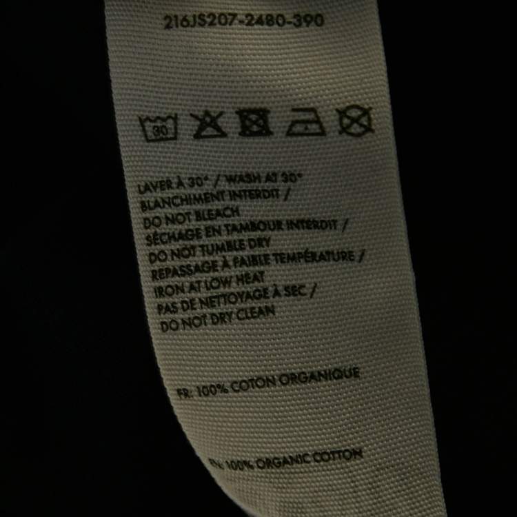 Pre Owned Jacquemus Navy Blue Logo Print Cotton Crew Neck T-Shirt L