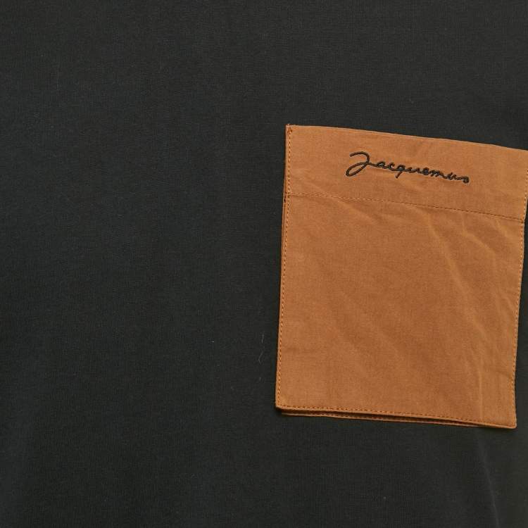 Pre Owned Jacquemus Black Jersey Pocket Detail T-Shirt S