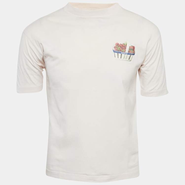 Pre Owned Jacquemus Pink Floral Print Jersey Crewneck T-Shirt XS