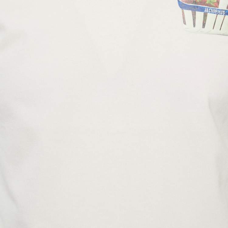 Pre Owned Jacquemus Pink Floral Print Jersey Crewneck T-Shirt XS