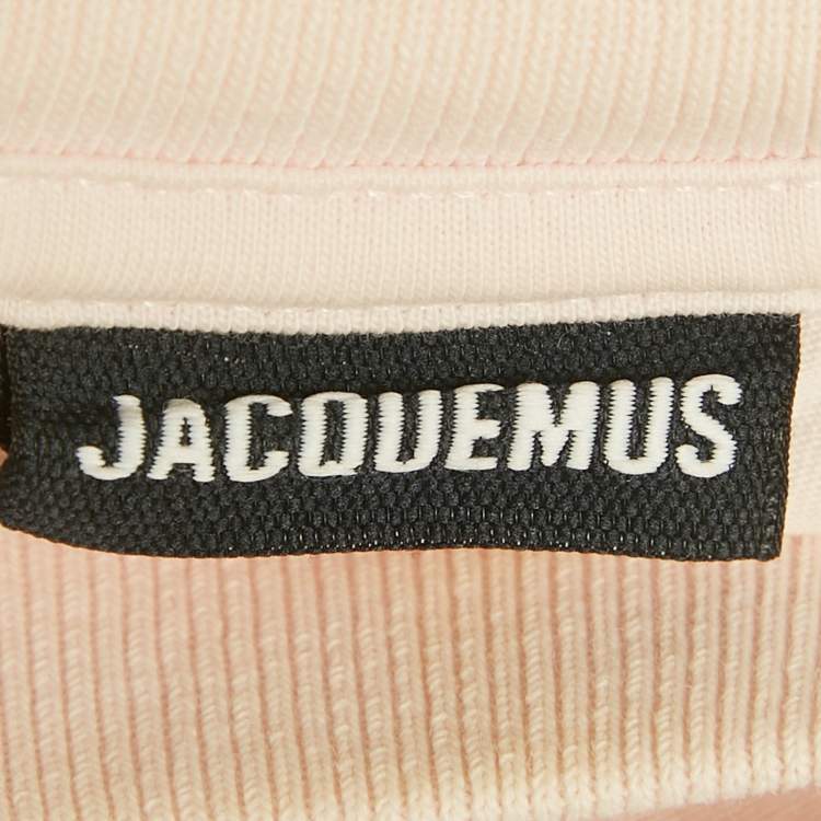 Pre Owned Jacquemus Pink Floral Print Jersey Crewneck T-Shirt XS