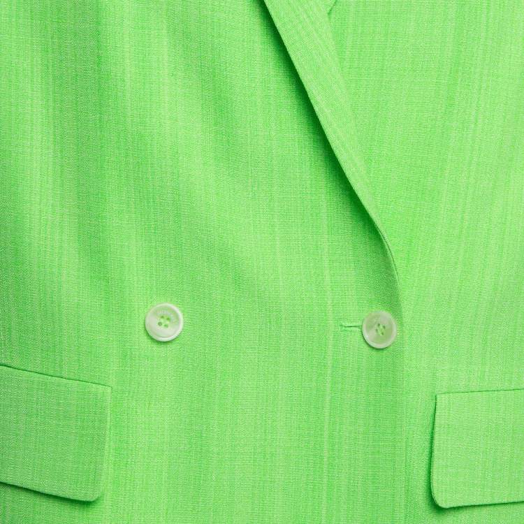 Pre Owned Jacquemus Neon Green Silk Blend La Veste Blazer S