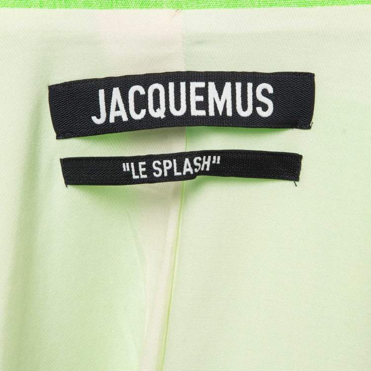 Pre Owned Jacquemus Neon Green Silk Blend La Veste Blazer S