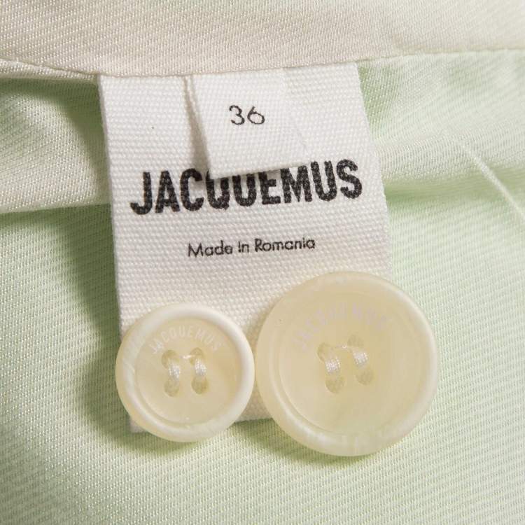 Pre Owned Jacquemus Neon Green Silk Blend La Veste Blazer S