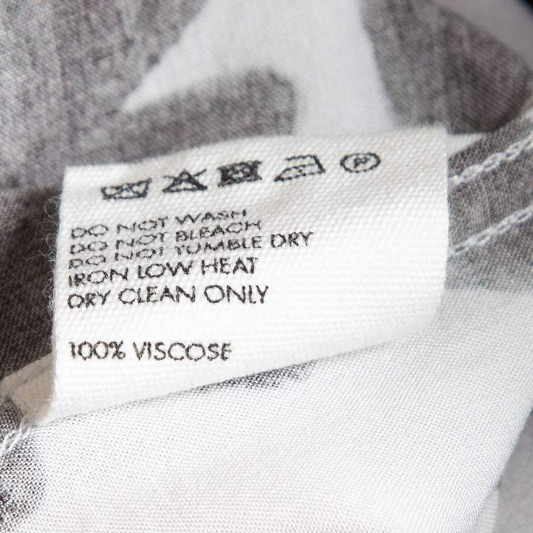Pre Owned Jacquemus White/Black Melo Floral Print Crepe Short Sleeve Shirt S