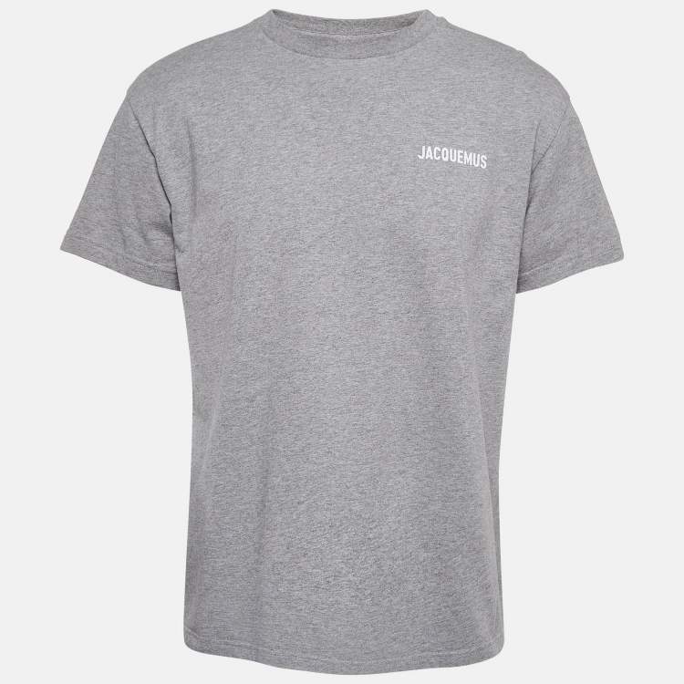Pre Owned Jacquemus Grey Printed Cotton Knit T-shirt L