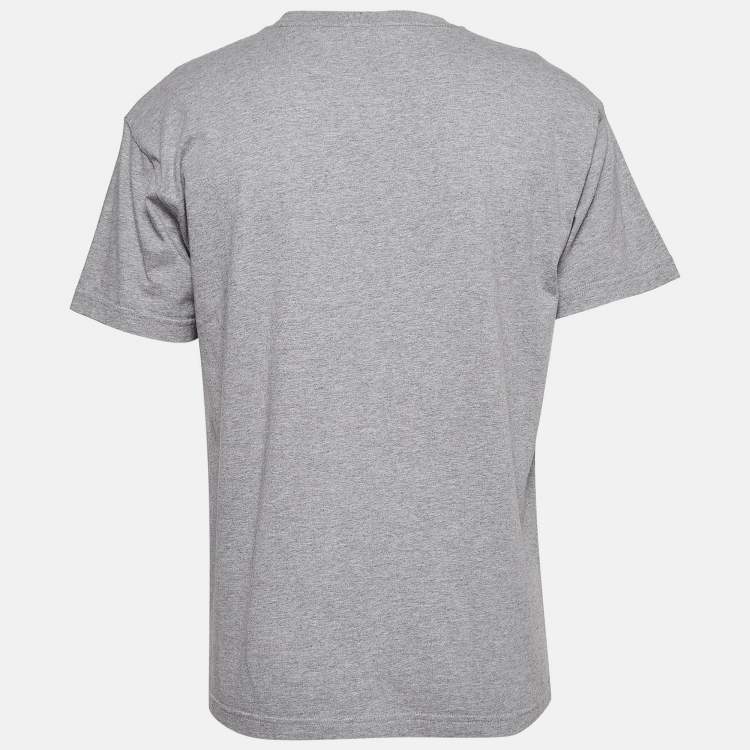 Pre Owned Jacquemus Grey Printed Cotton Knit T-shirt L