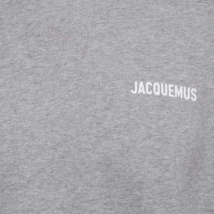 Pre Owned Jacquemus Grey Printed Cotton Knit T-shirt L