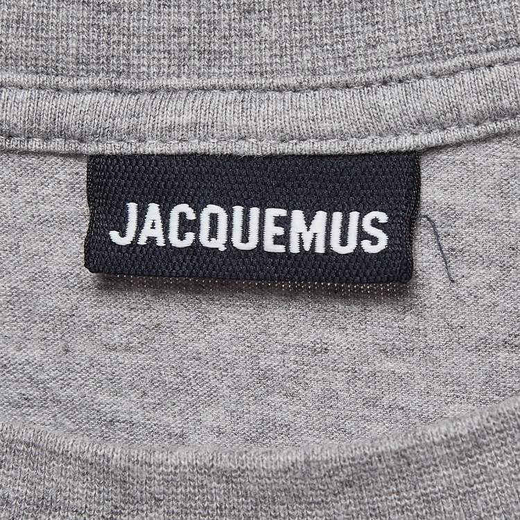 Pre Owned Jacquemus Grey Printed Cotton Knit T-shirt L