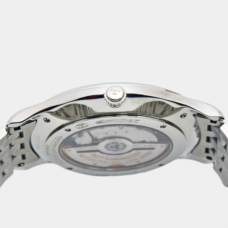 Pre Owned Jaeger LeCoultre Silver Stainless Steel Master Grande Ultra Thin 174.8.90.S Men's Wristwatch 40 mm