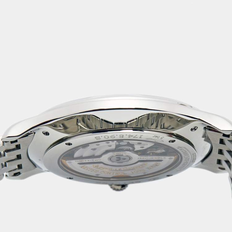 Pre Owned Jaeger LeCoultre Silver Stainless Steel Master Grande Ultra Thin 174.8.90.S Men's Wristwatch 40 mm
