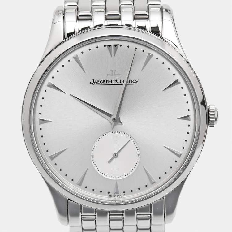 Pre Owned Jaeger LeCoultre Silver Stainless Steel Master Grande Ultra Thin 174.8.90.S Men's Wristwatch 40 mm