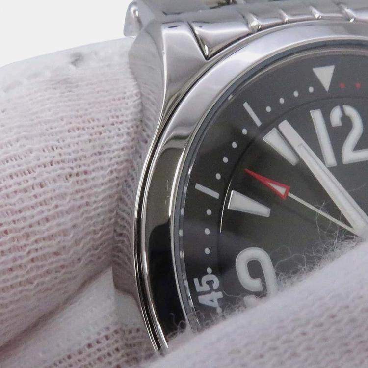 Pre Owned Jaeger LeCoultre Black Stainless Steel Master Compressor Q1728170 Automatic Men's Wristwatch 37 mm