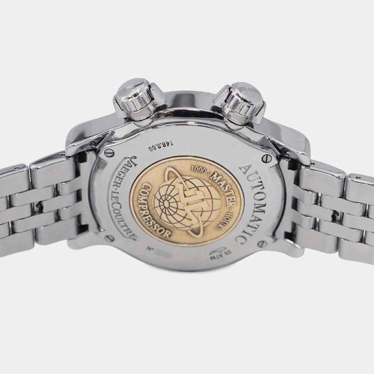 Pre Owned Jaeger LeCoultre Black Stainless Steel Master Compressor Q1728170 Automatic Men's Wristwatch 37 mm