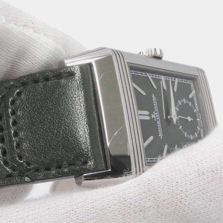 Pre Owned Jaeger LeCoultre Green Stainless Steel Reverso Q397843J Manual winding Men's Wristwatch 45.6mm