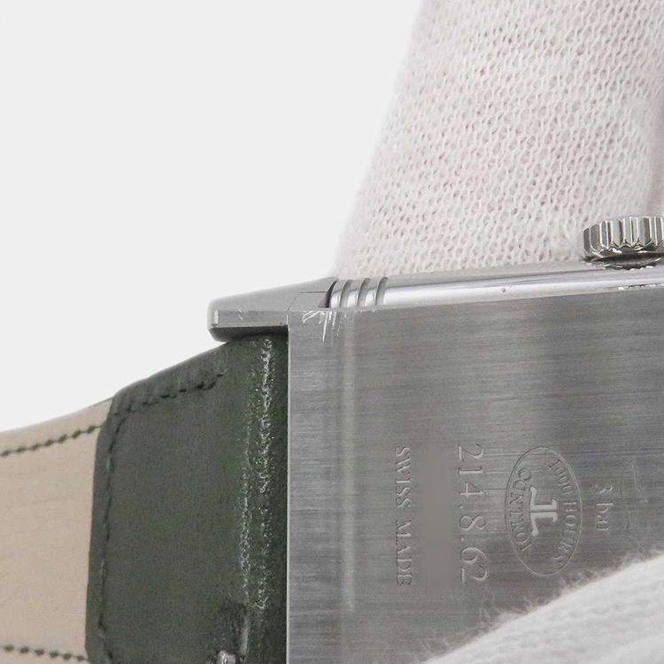 Pre Owned Jaeger LeCoultre Green Stainless Steel Reverso Q397843J Manual winding Men's Wristwatch 45.6mm