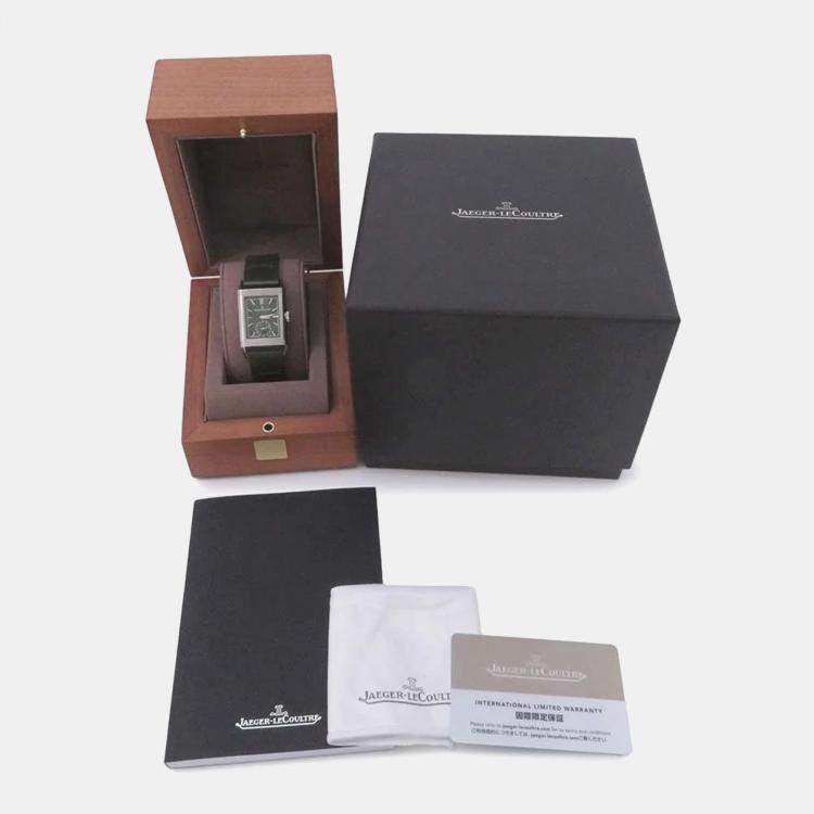 Pre Owned Jaeger LeCoultre Green Stainless Steel Reverso Q397843J Manual winding Men's Wristwatch 45.6mm