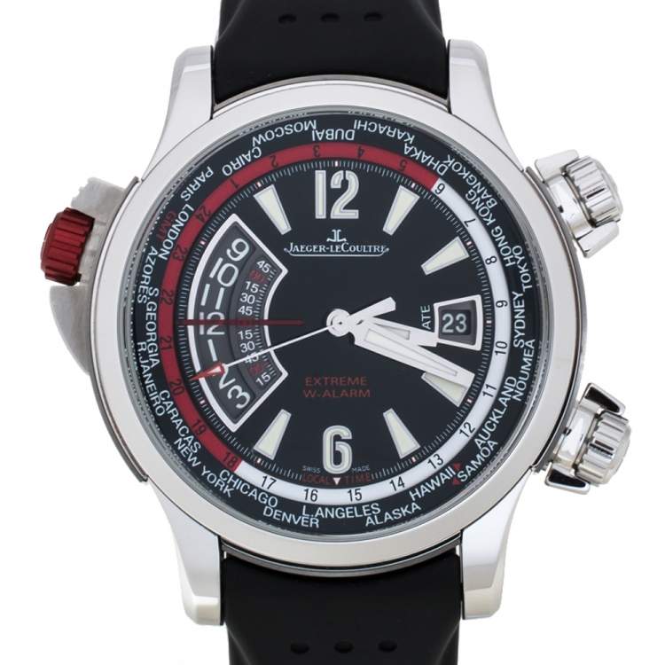 Pre Owned Jaeger-LeCoultre Black Titanium Rubber Master Compressor 150.8.42 Men's Wristwatch 46 mm
