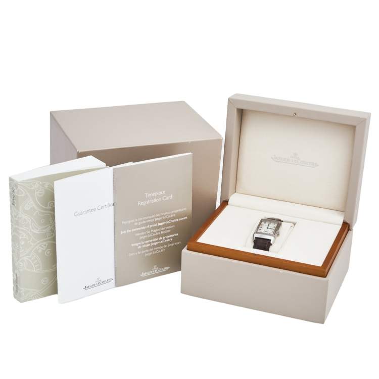 Pre Owned Jaeger-LeCoultre Silver Stainless Steel Alligator Reverso GT 270.8.62 Men's Wristwatch 26 mm