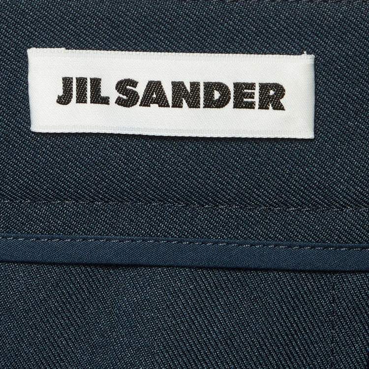 مملوكة مسبقًا Jil Sander Teal Green Gabardine Belted Shorts M