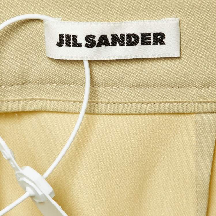 Pre Owned Jil Sander Beige Gabardine Wide Leg Belted Shorts M
