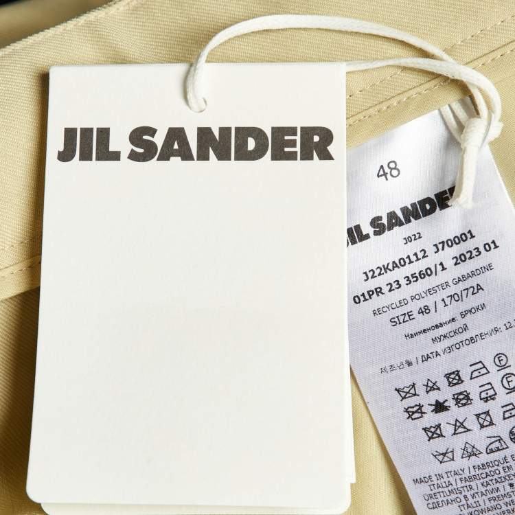 Pre Owned Jil Sander Beige Gabardine Wide Leg Belted Shorts M