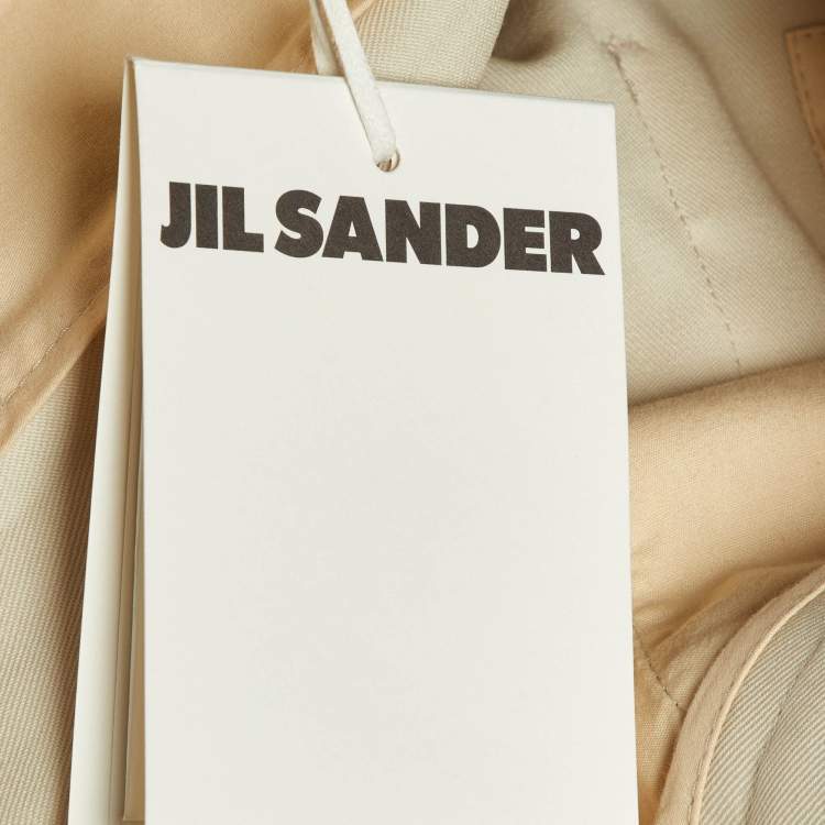 Pre Owned Jil Sander Light Beige Wool Gabardine Belted Shorts M