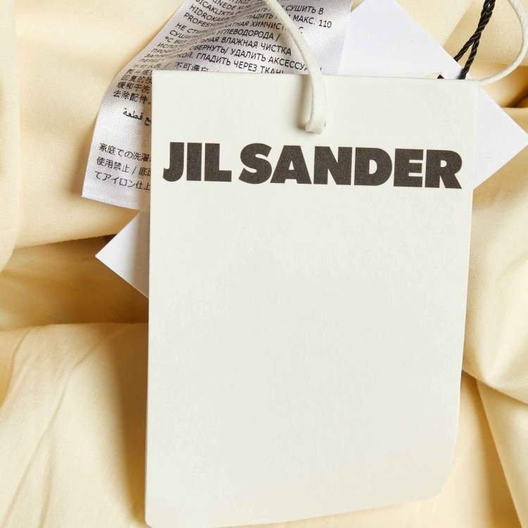 مملوكة مسبقًا Jil Sander Light Yellow Coated Linen Wide Leg Belted Shorts M