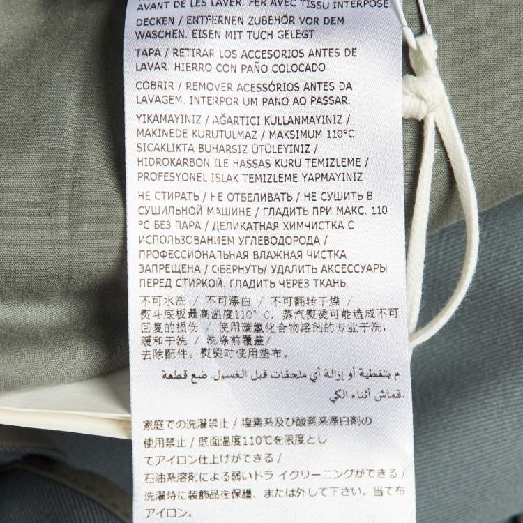 مملوكة مسبقًا Jil Sander Celadon Green Wool Wide Leg Belted Shorts M