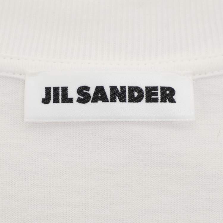 Pre Owned Jil Sander White Cotton Tiger Print T-Shirt XS