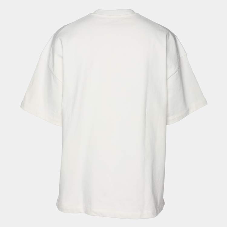 Pre Owned Jil Sander White Cotton Tiger Print T-Shirt XS