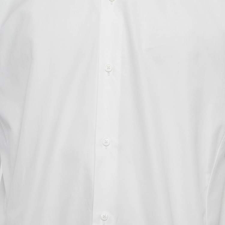 Pre Owned Jil Sander White Cotton Buttoned Half Sleeve Shirt XL