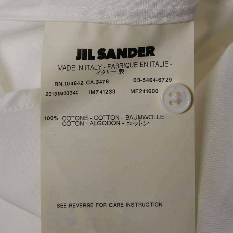 Pre Owned Jil Sander White Cotton Buttoned Half Sleeve Shirt XL