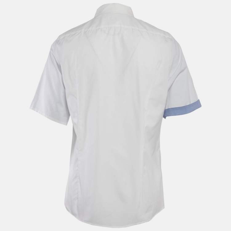 Pre Owned Jil Sander White Cotton Buttoned Half Sleeve Shirt XL
