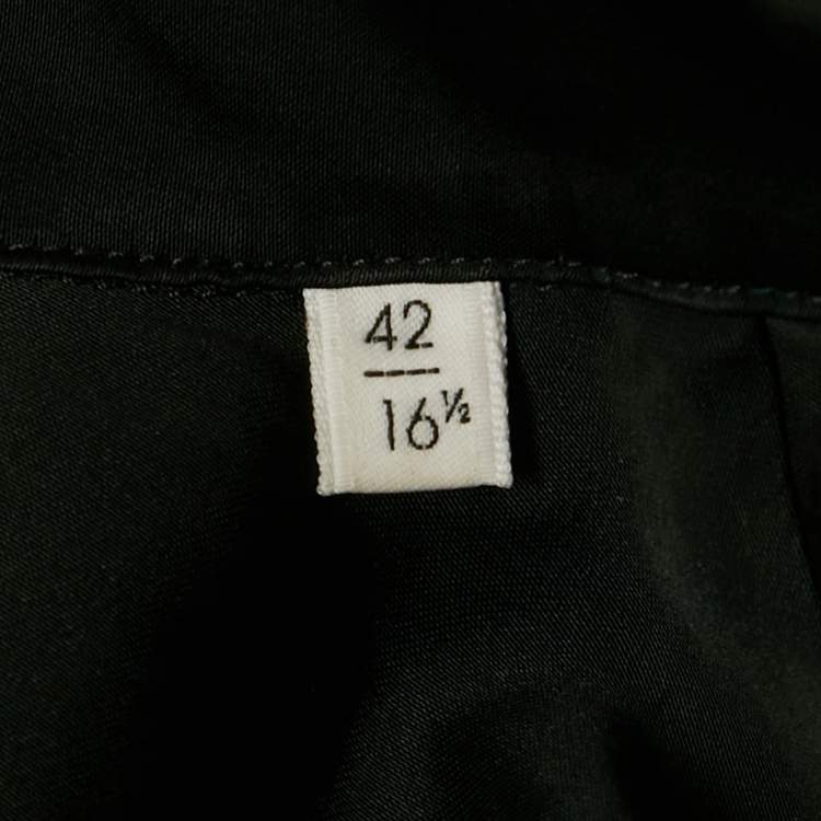 Pre Owned Jil Sander Black Satin Button Front Half Sleeve Shirt XL