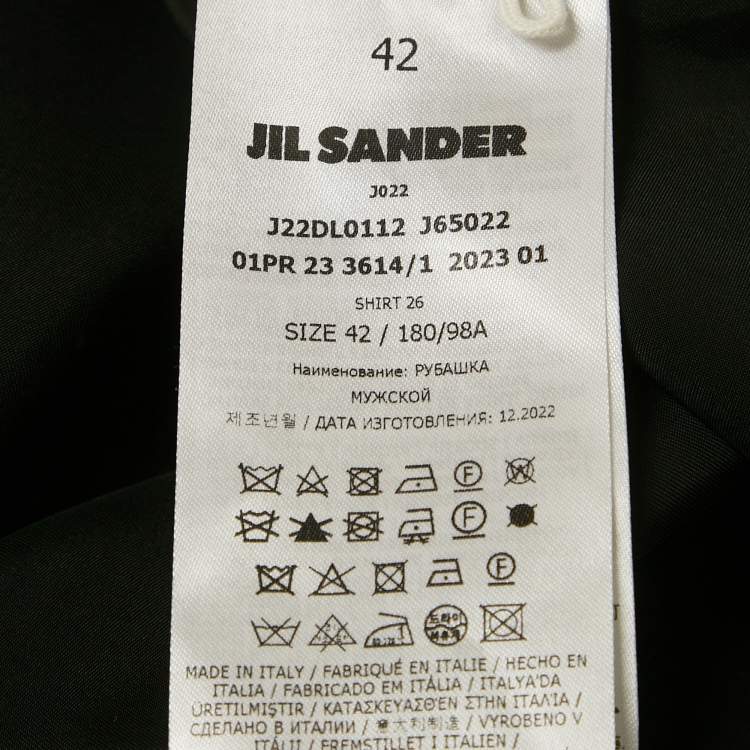 Pre Owned Jil Sander Black Satin Button Front Half Sleeve Shirt XL