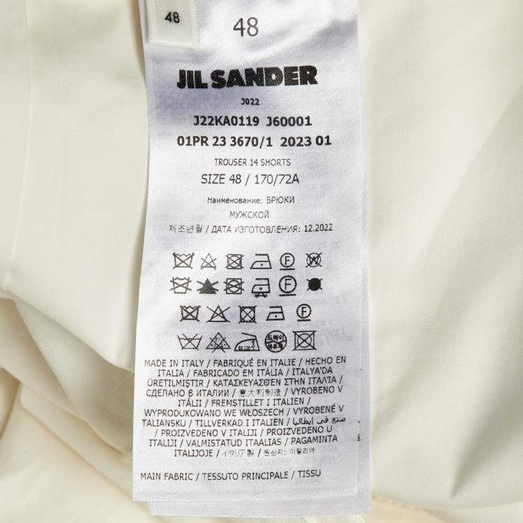 Pre Owned Jil Sander Ivory Linen Wide Leg Shorts M