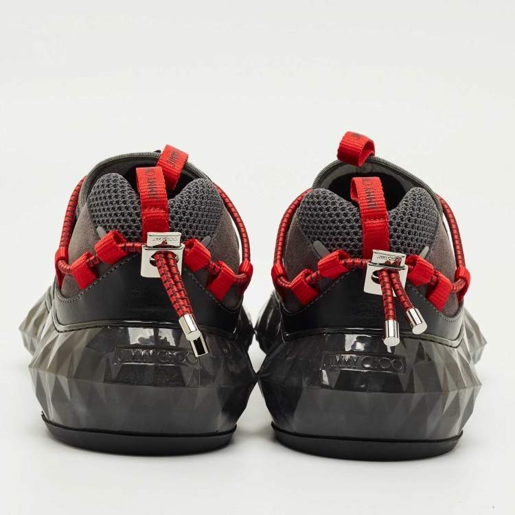 Pre Owned Jimmy Choo Multicolor Leather and Mesh Diamond Trail Sneakers Size 45