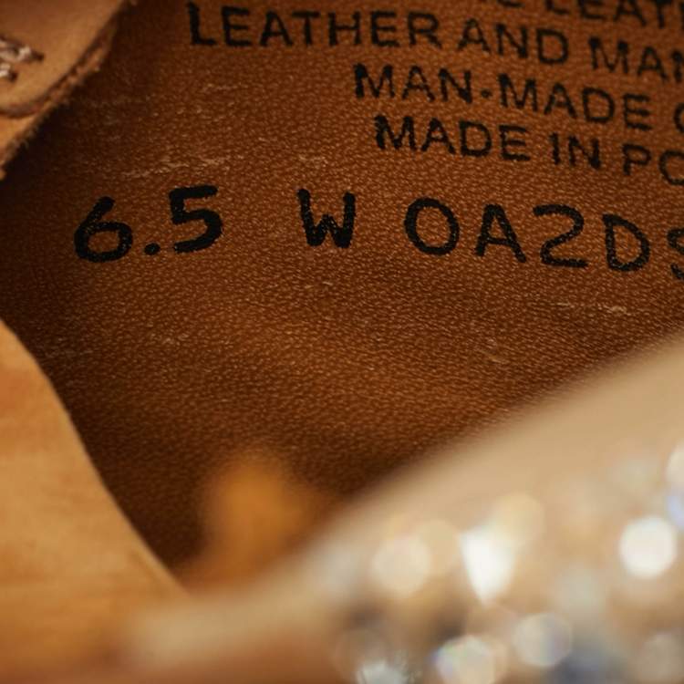 Pre Owned Jimmy Choo Size 40.5 Tan Nubuck Leather Crystal Embellish Ankle Length Boots